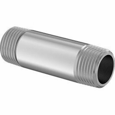 BSC PREFERRED Standard-Wall 316/316L Stainless ST Threaded Pipe Threaded on Both Ends 3/8 BSPT x 3/8 NPT 2 Long 5470N194